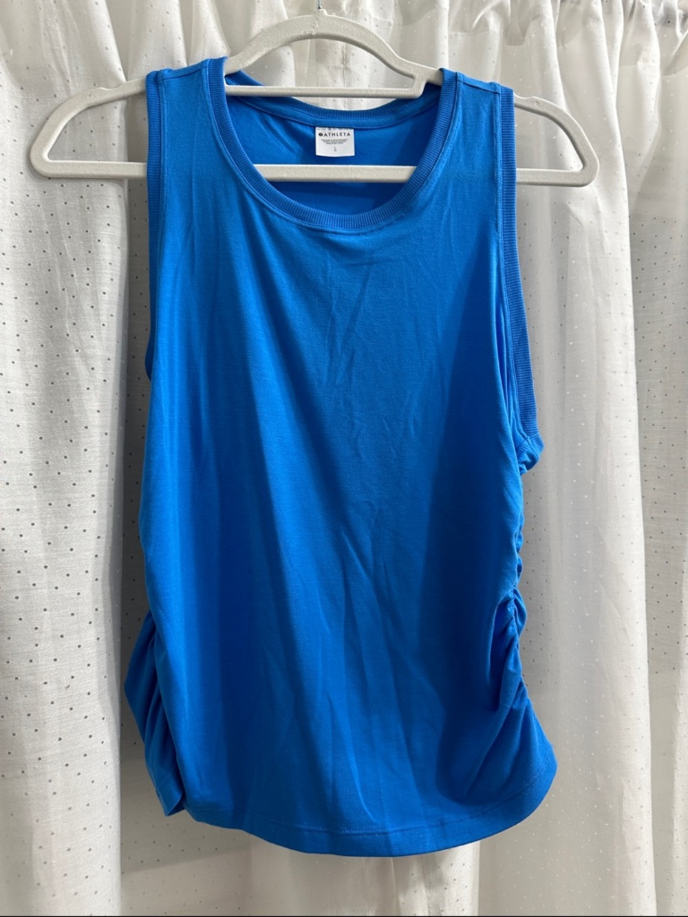 Athleta Bright Blue Side-Ruched Tank Top